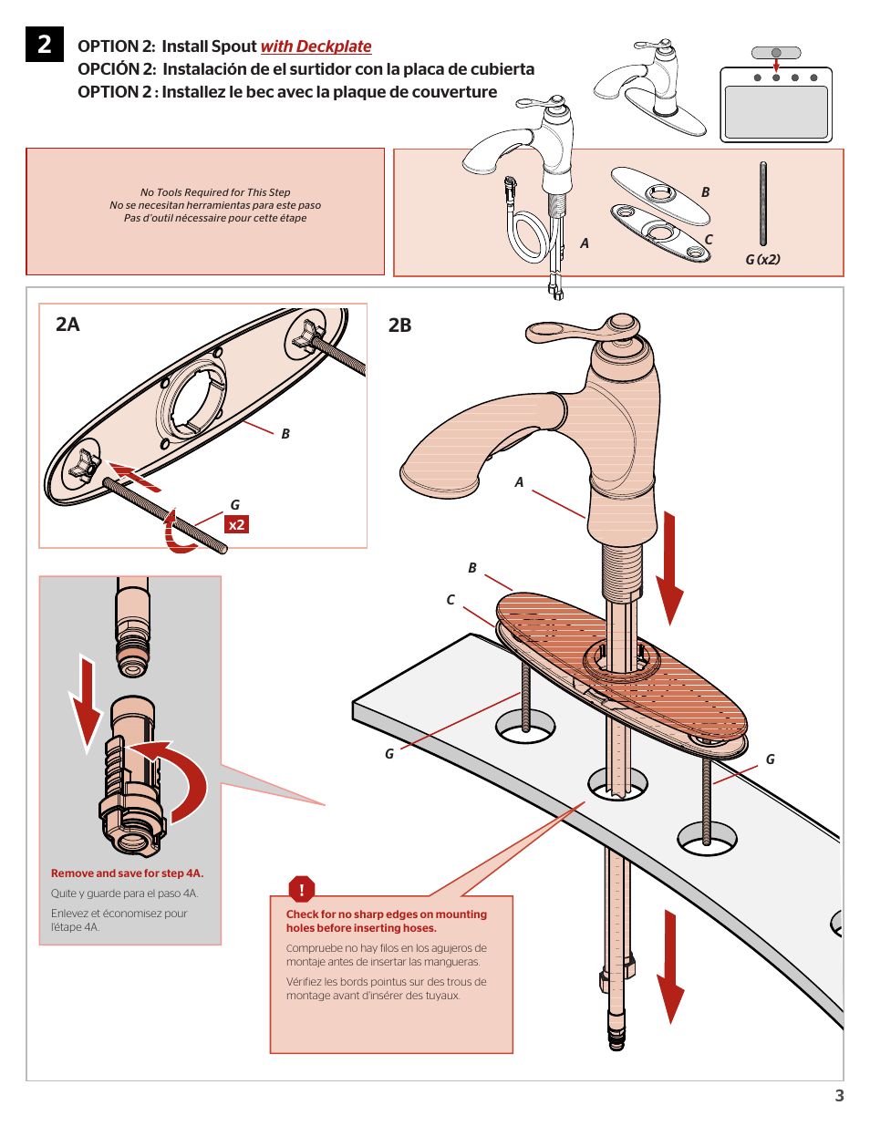 2a 2b | Pfister F-534-PGFS User Manual | Page 3 / 10
