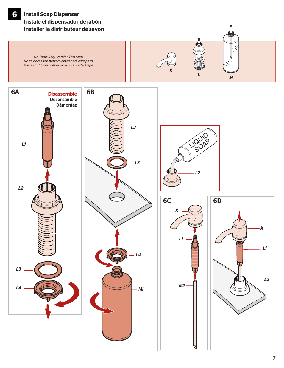 6a 6b, 6c liquid soap | Pfister F-534-PGFS User Manual | Page 7 / 10