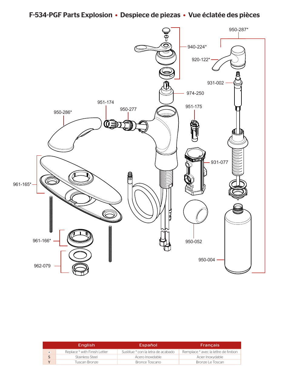 Pfister F-534-PGFS User Manual | Page 2 / 4