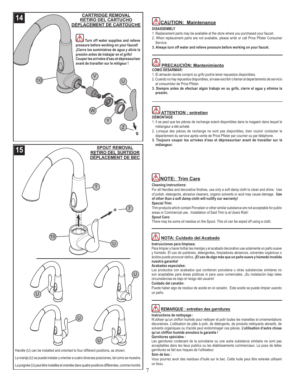 Pfister F-529-ADRS User Manual | Page 7 / 8