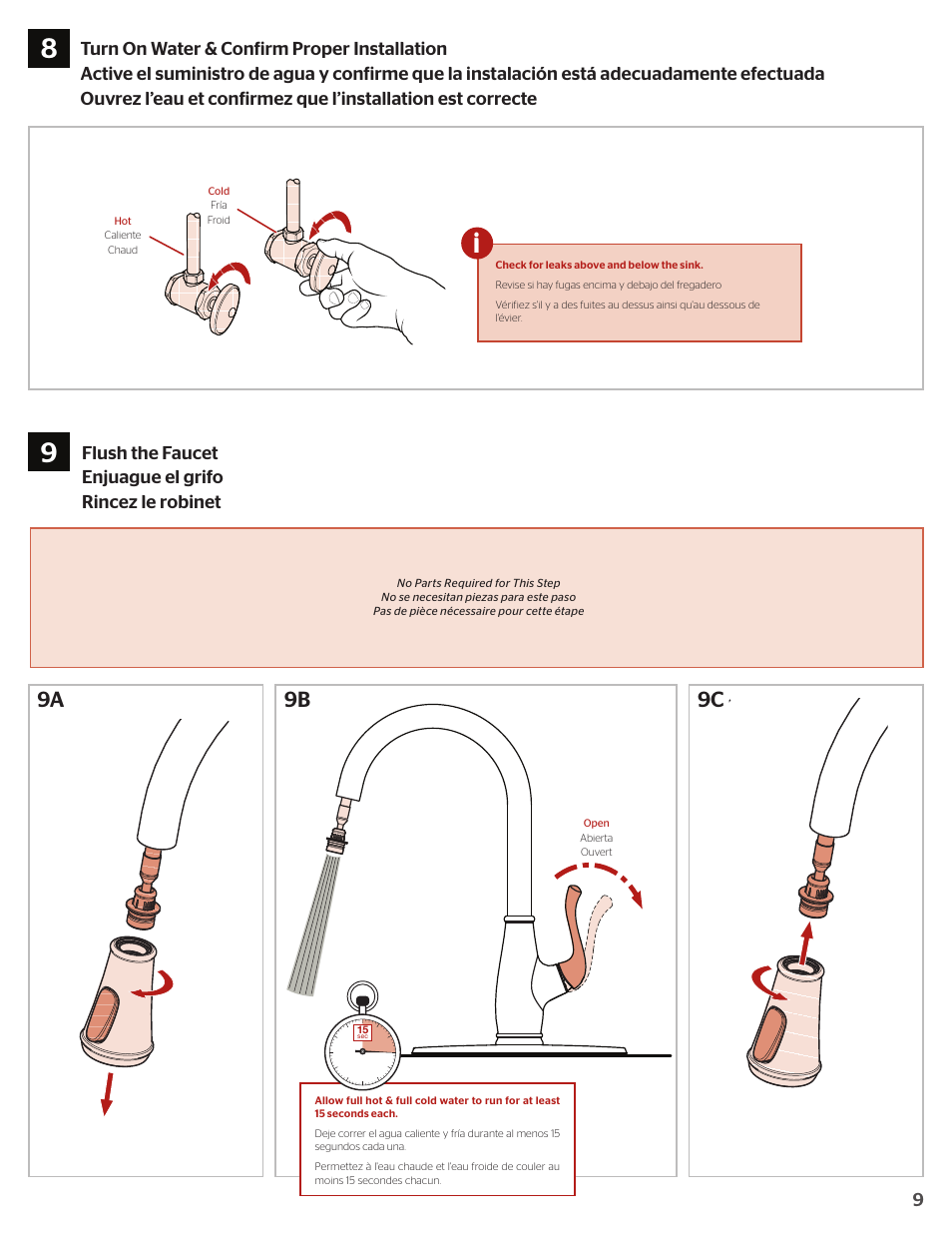 9c 9a 9b | Pfister F-529-7SWS User Manual | Page 9 / 10