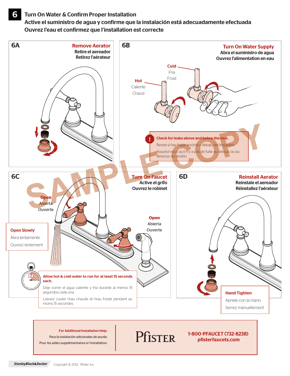 Sample copy | Pfister F-036-4SNC User Manual | Page 6 / 6