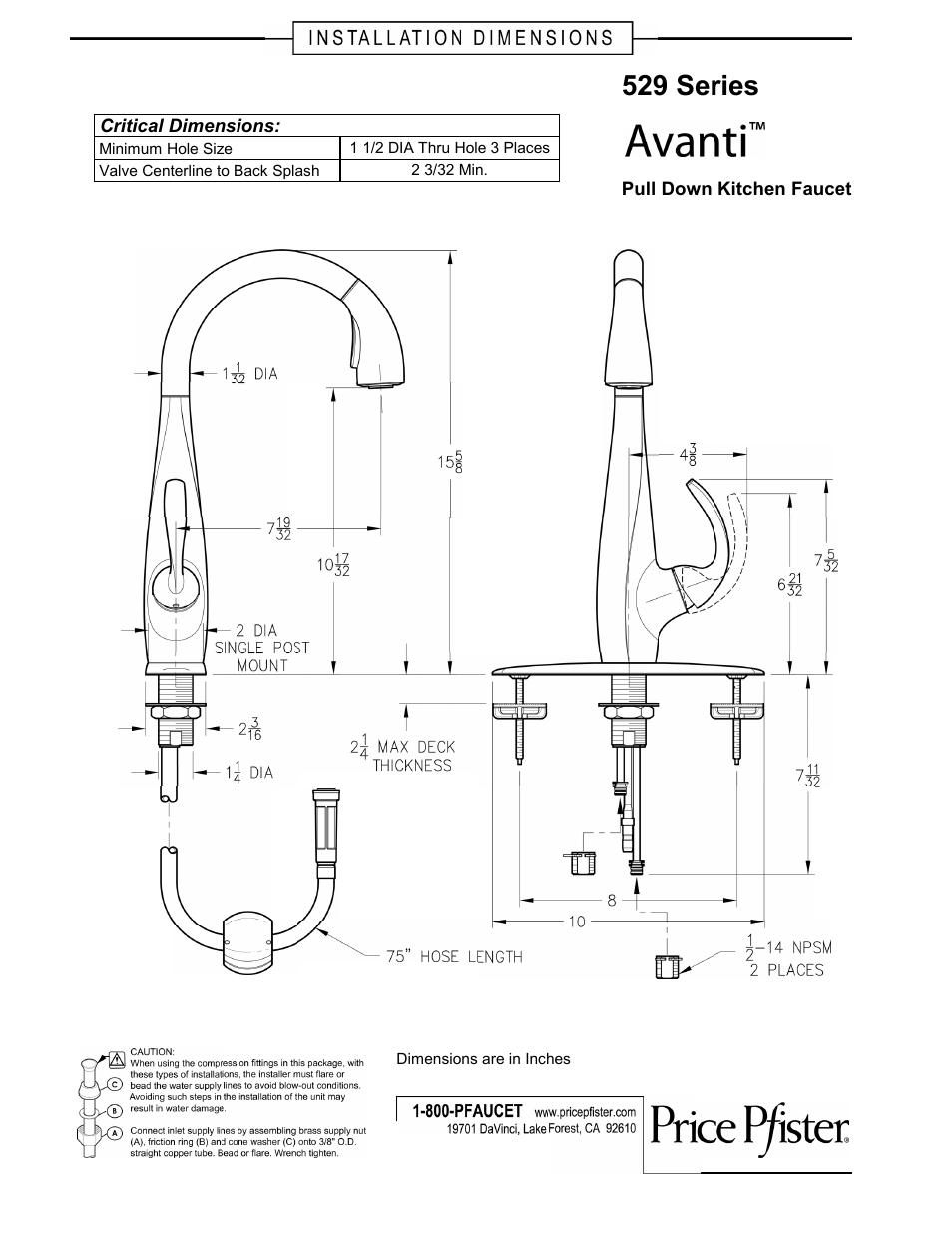 Pfister F-529-7ANS User Manual | 1 page