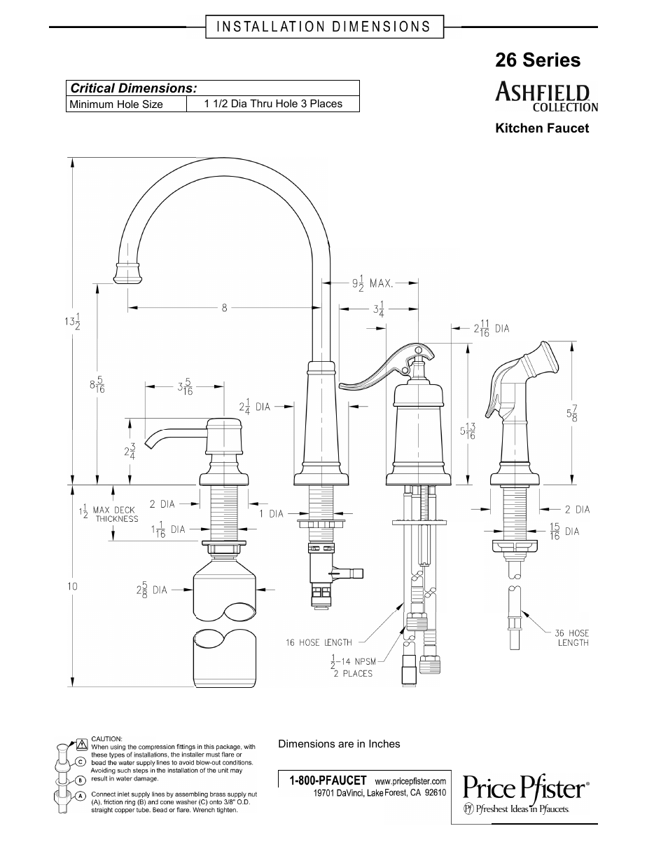 Pfister GT26-4YPK User Manual | 1 page