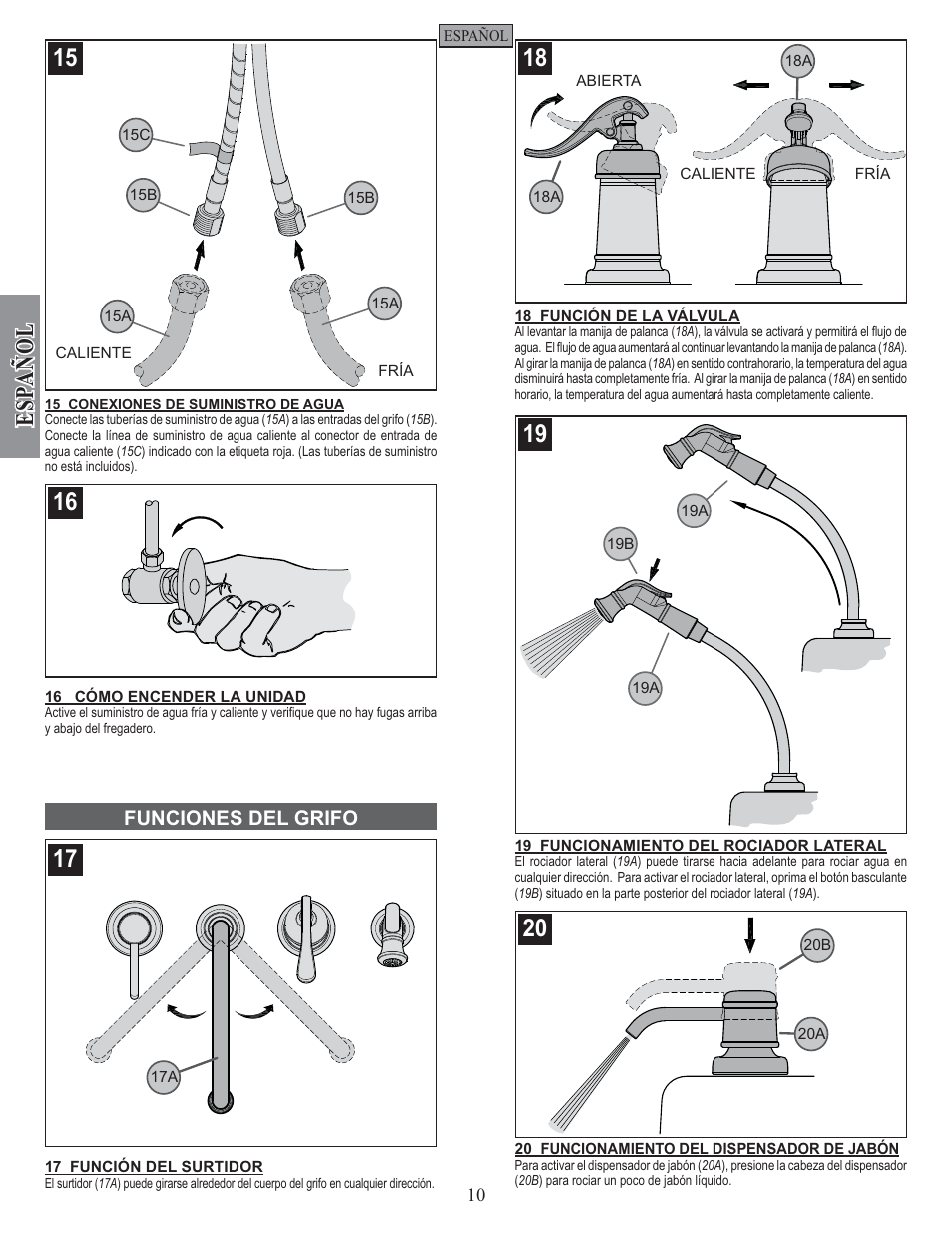 Esp a ñ ol | Pfister GT26-4YPK User Manual | Page 10 / 18