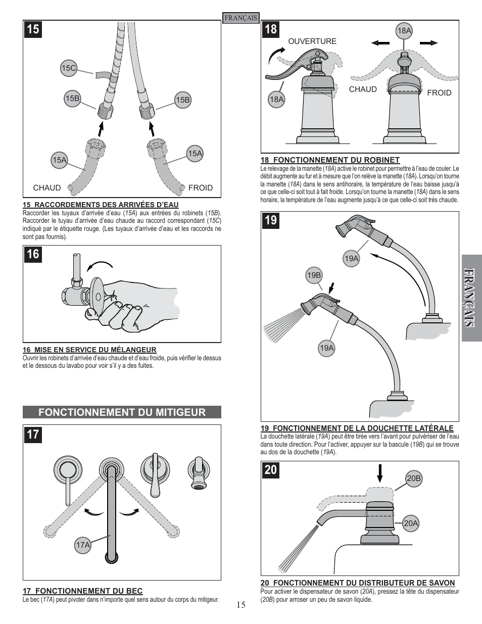 Fran ç ais | Pfister GT26-4YPK User Manual | Page 15 / 18