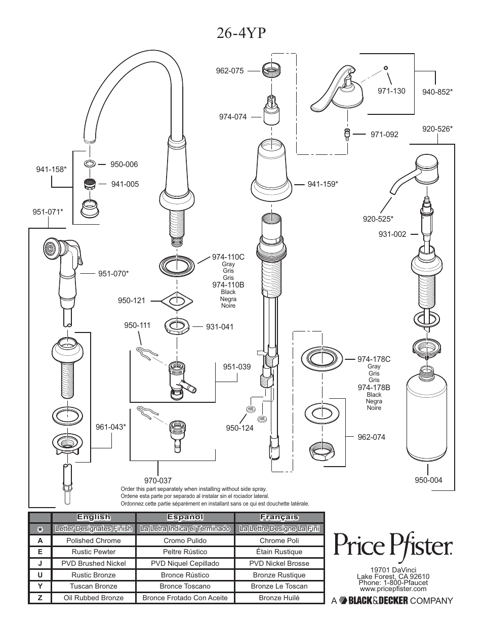 Pfister GT26-4YPK User Manual | Page 18 / 18
