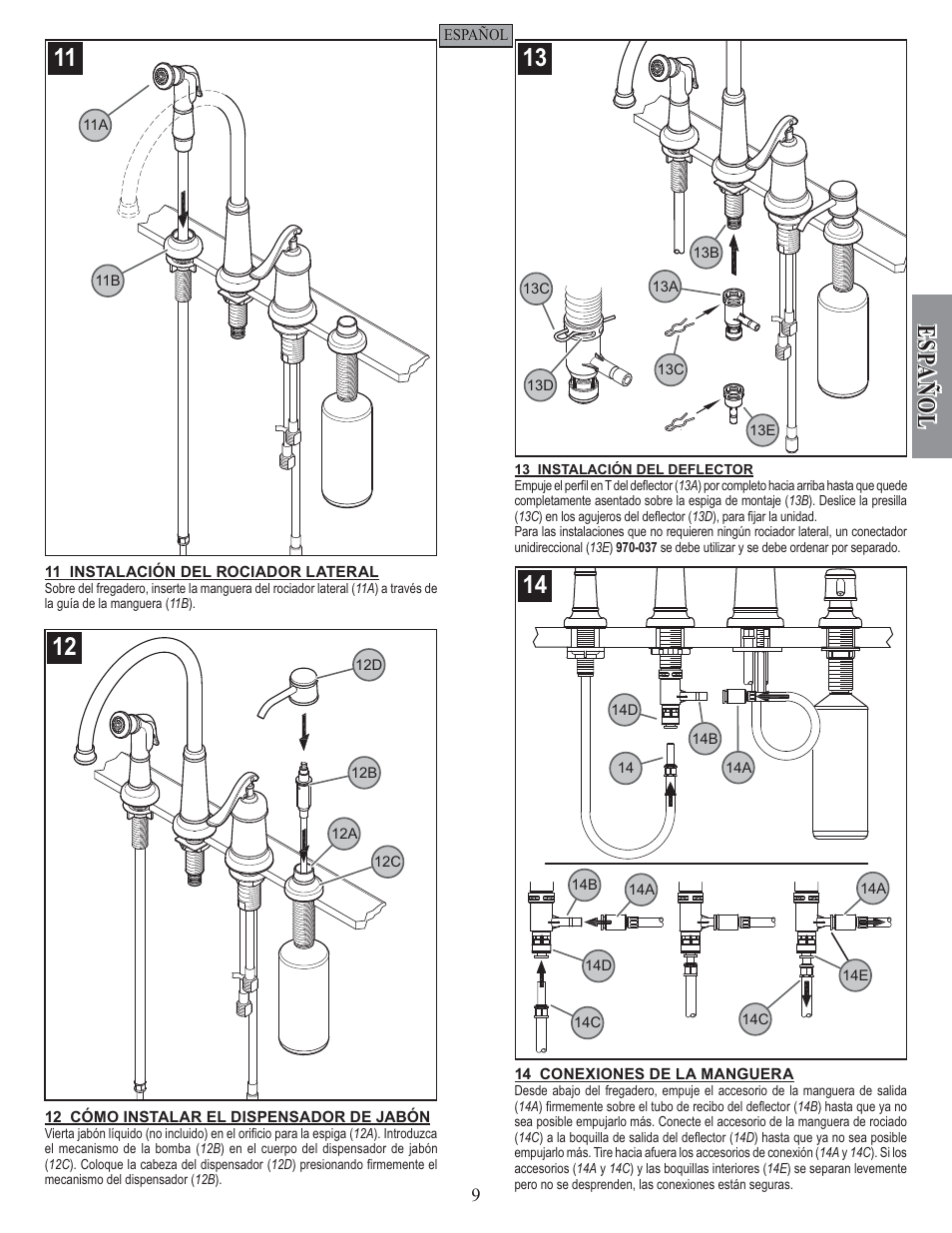 Esp a ñ ol | Pfister GT26-4YPK User Manual | Page 9 / 18