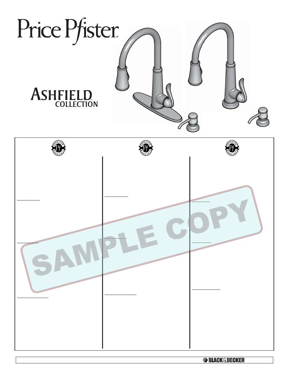 Pfister GT529-YPK User Manual | 18 pages