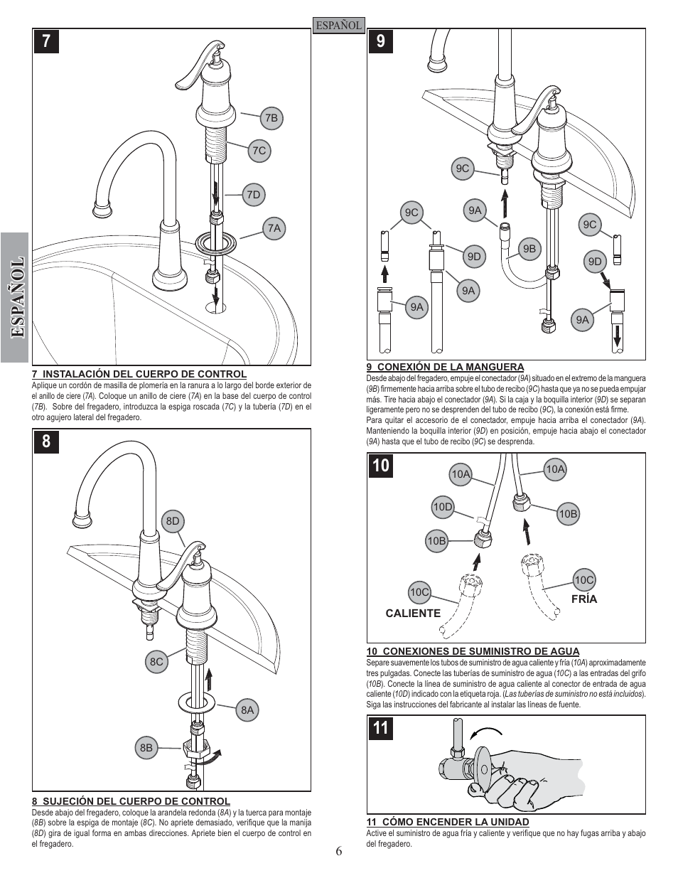 Esp a ñ ol | Pfister GT72-YP2K User Manual | Page 6 / 12