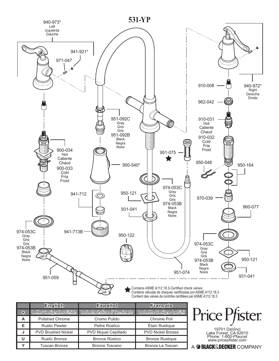 Pfister GT531-YPK User Manual | Page 14 / 14