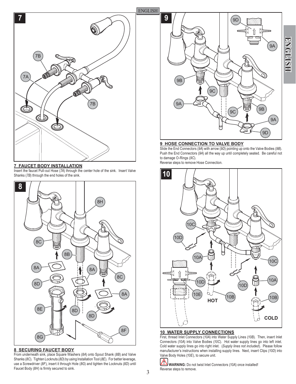 English | Pfister GT531-YPK User Manual | Page 3 / 14