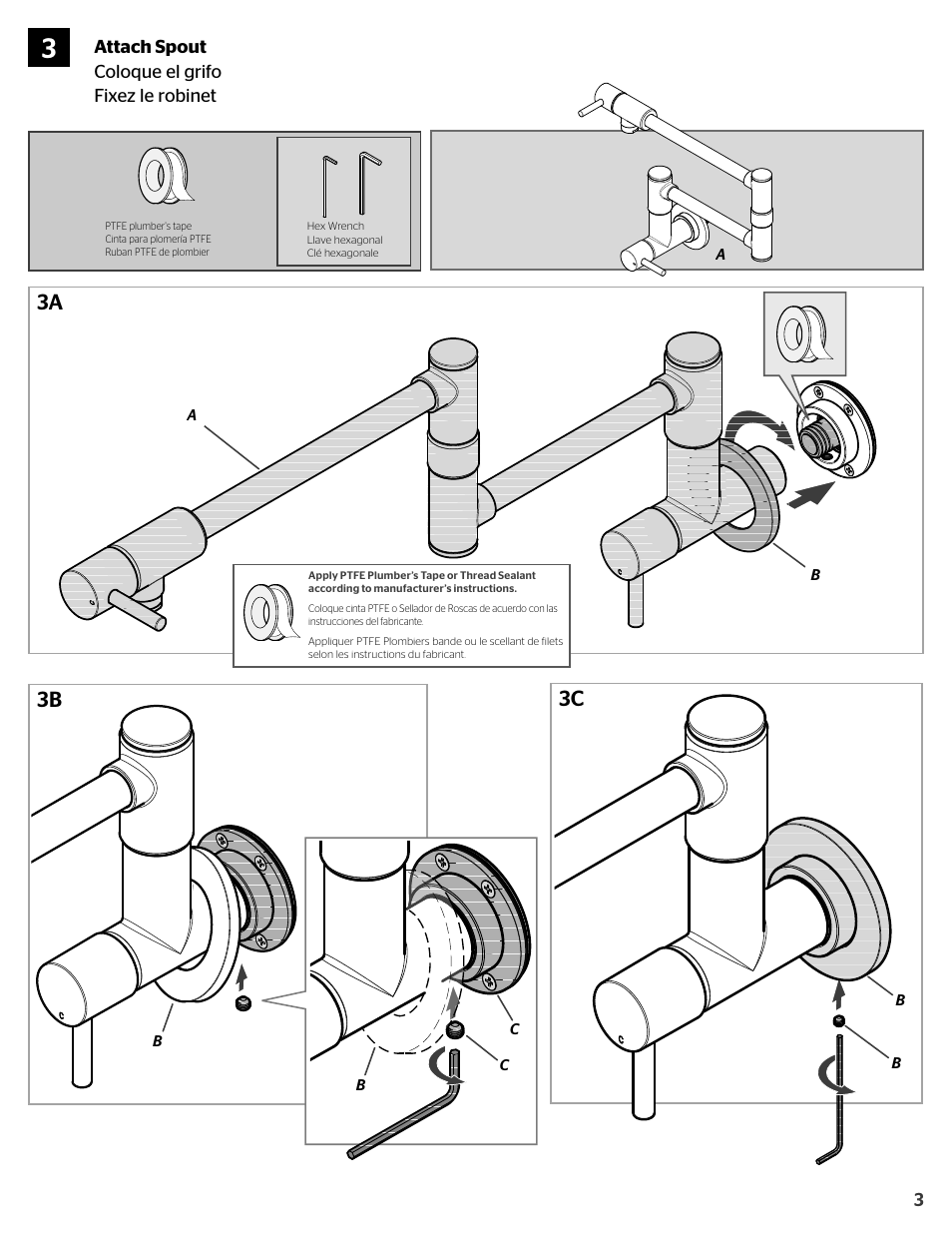 3a 3b 3c | Pfister GT533-PFS User Manual | Page 3 / 4