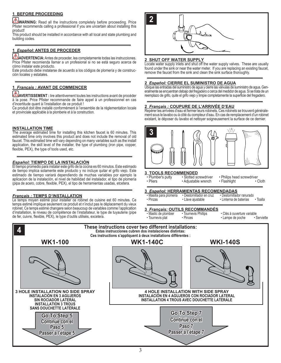 Wk1-100 | Pfister F-WK1-100C User Manual | Page 3 / 7