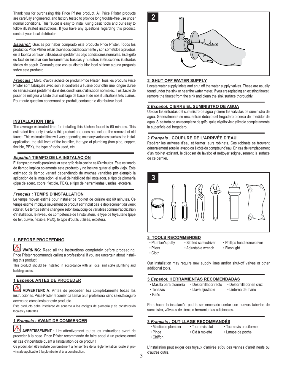 Pfister F-WKP-650C User Manual | Page 3 / 8