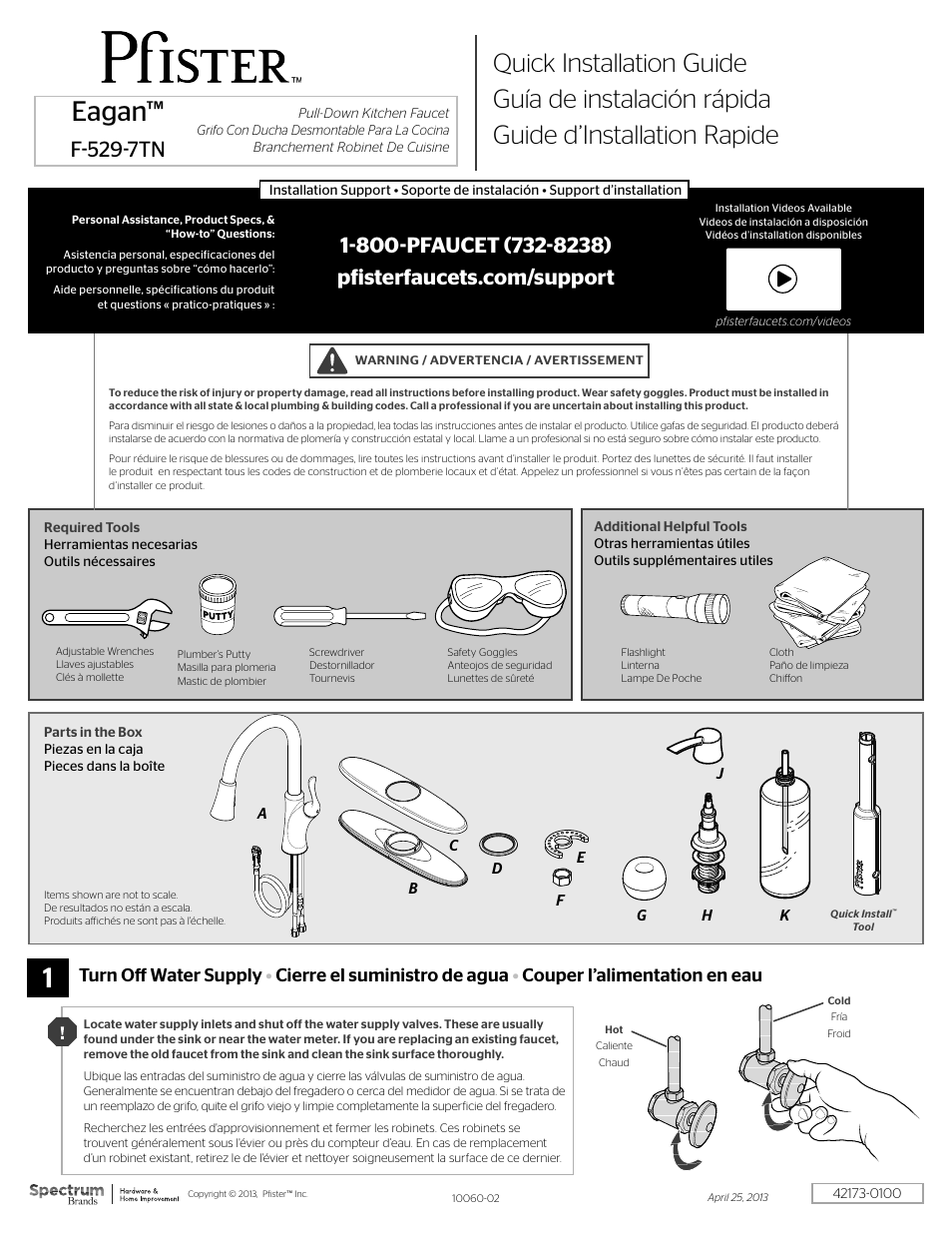 Pfister F-529-7TNS User Manual | 10 pages