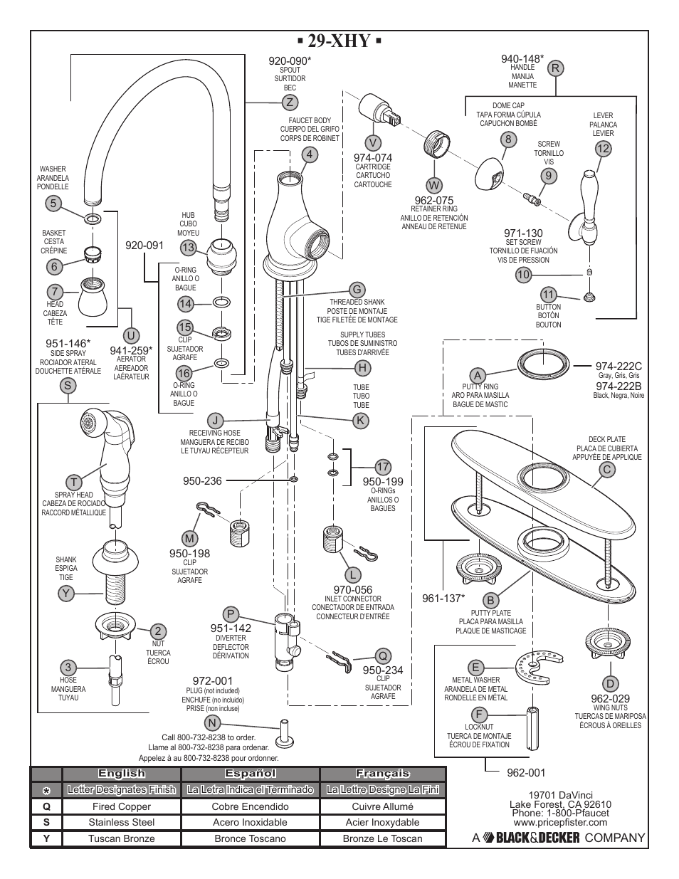 A company | Pfister F-029-4HYS User Manual | Page 2 / 8