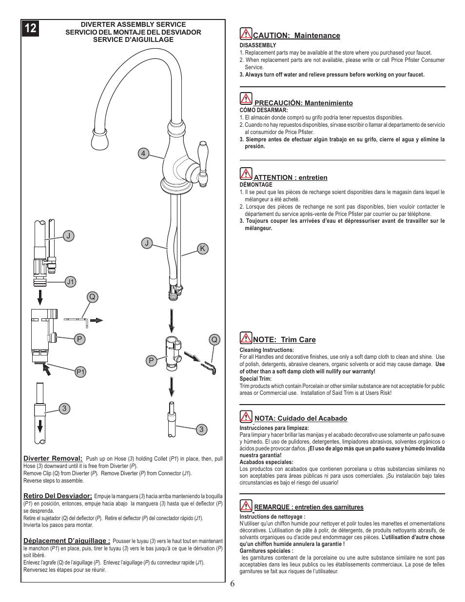 Pfister F-029-4HYS User Manual | Page 6 / 8