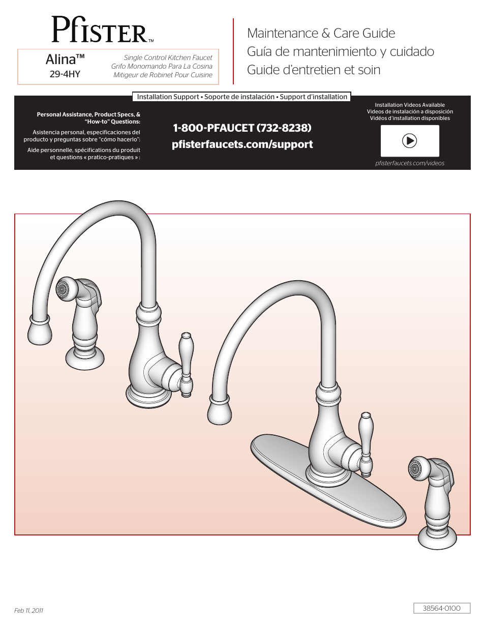 Pfister F-029-4HYS User Manual | 4 pages