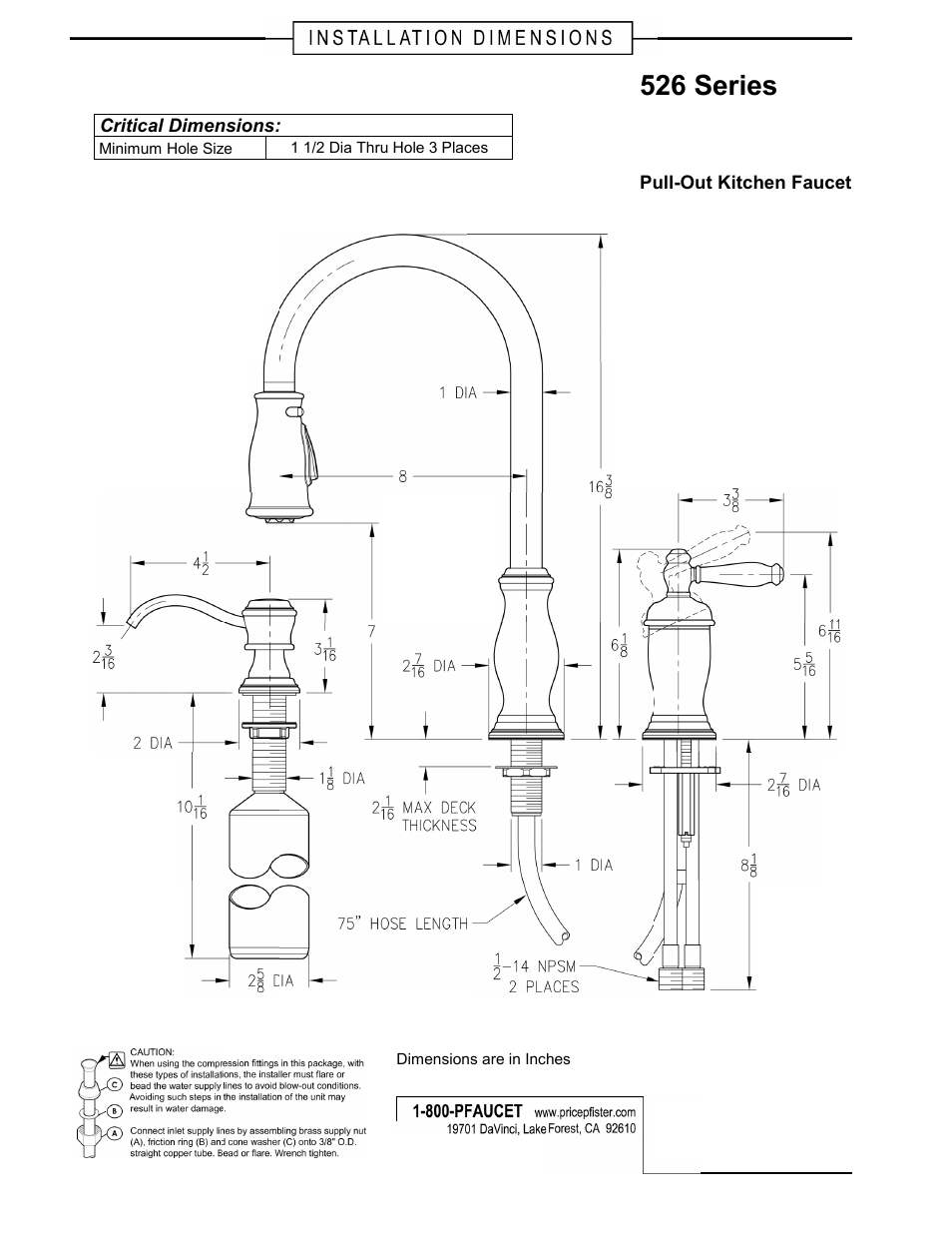 Pfister GT526-TMS User Manual | 2 pages