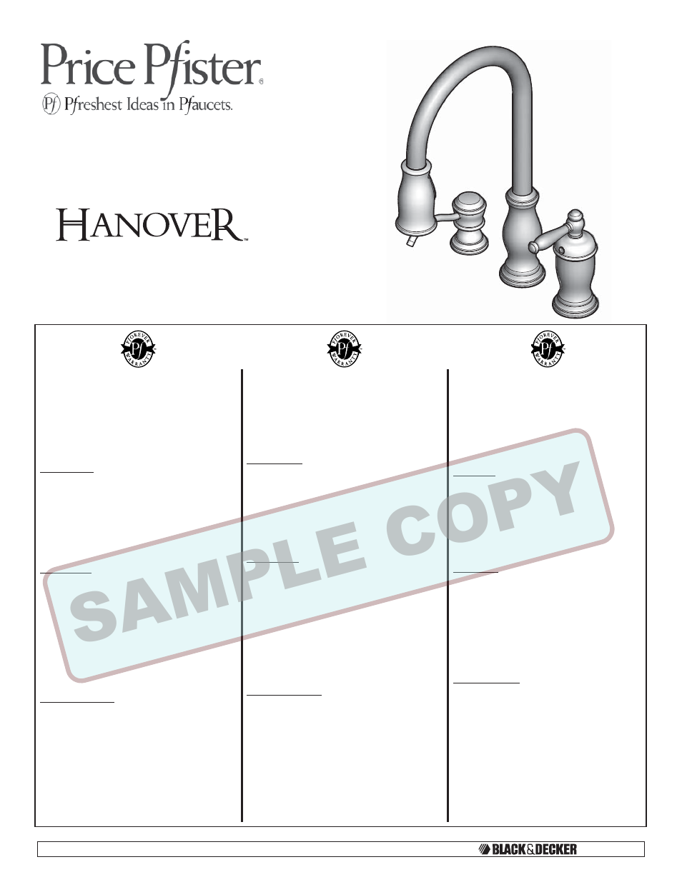 Pfister GT526-TMS User Manual | 18 pages