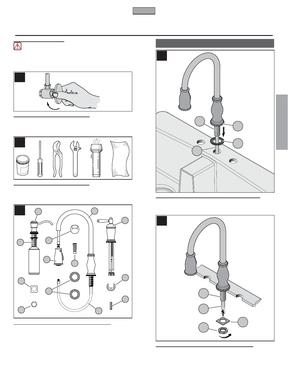 Es p a esp a ññ o l ol, Instalación del grifo | Pfister GT526-TMS User Manual | Page 7 / 18