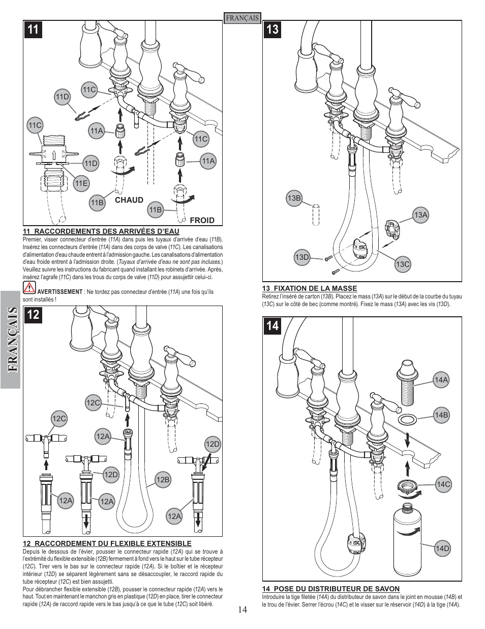 Fran ç ais | Pfister F-531-4TMS User Manual | Page 14 / 18