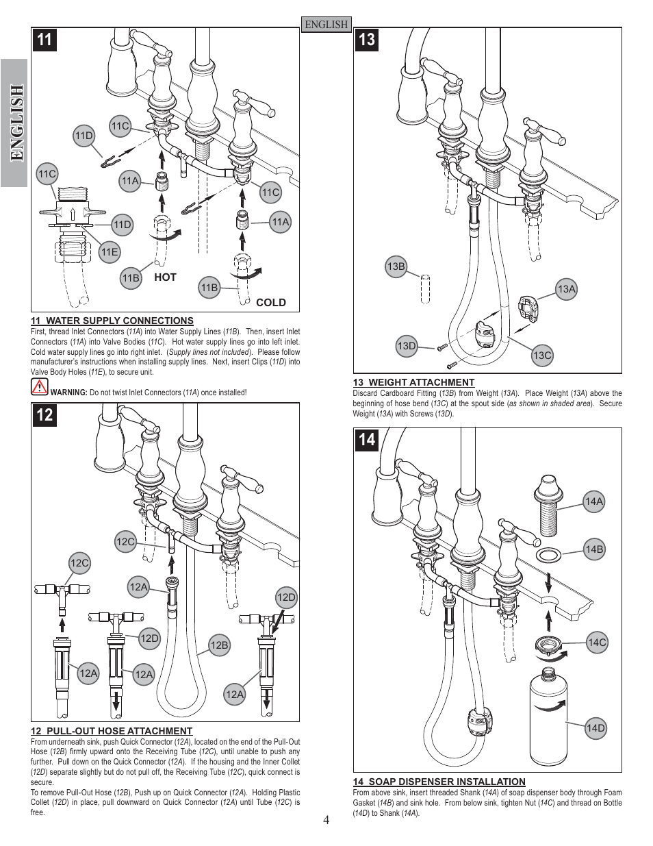 English | Pfister F-531-4TMS User Manual | Page 4 / 18