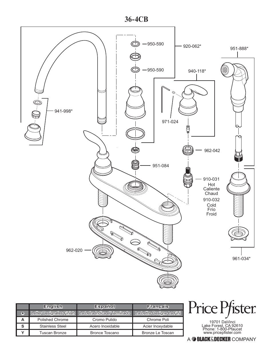 Pfister GT36-4CBS User Manual | Page 12 / 12