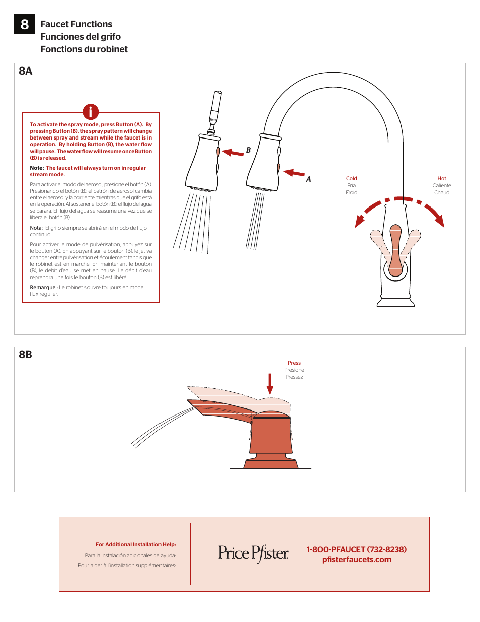 8a 8b | Pfister F-529-7AYS User Manual | Page 8 / 8