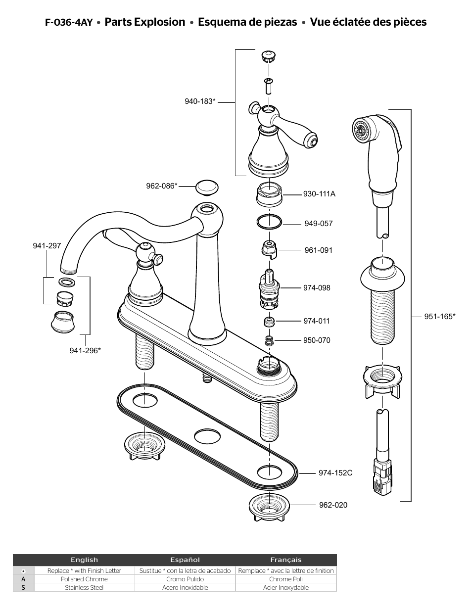 F-036-4ay | Pfister F-036-4AYS User Manual | Page 2 / 4