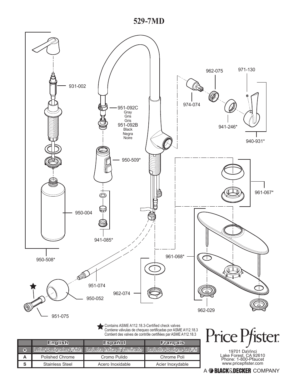 Pfister GT529-MDS User Manual | Page 18 / 18