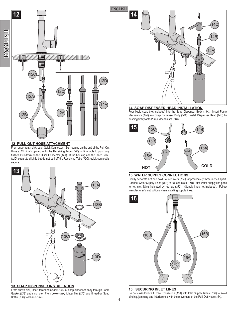 English | Pfister GT529-MDS User Manual | Page 4 / 18