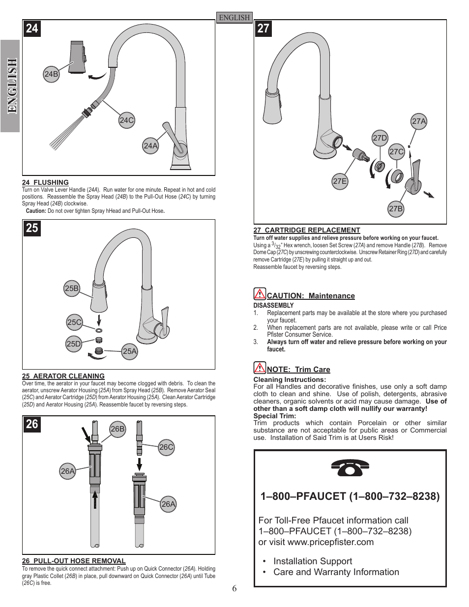 English | Pfister GT529-MDS User Manual | Page 6 / 18