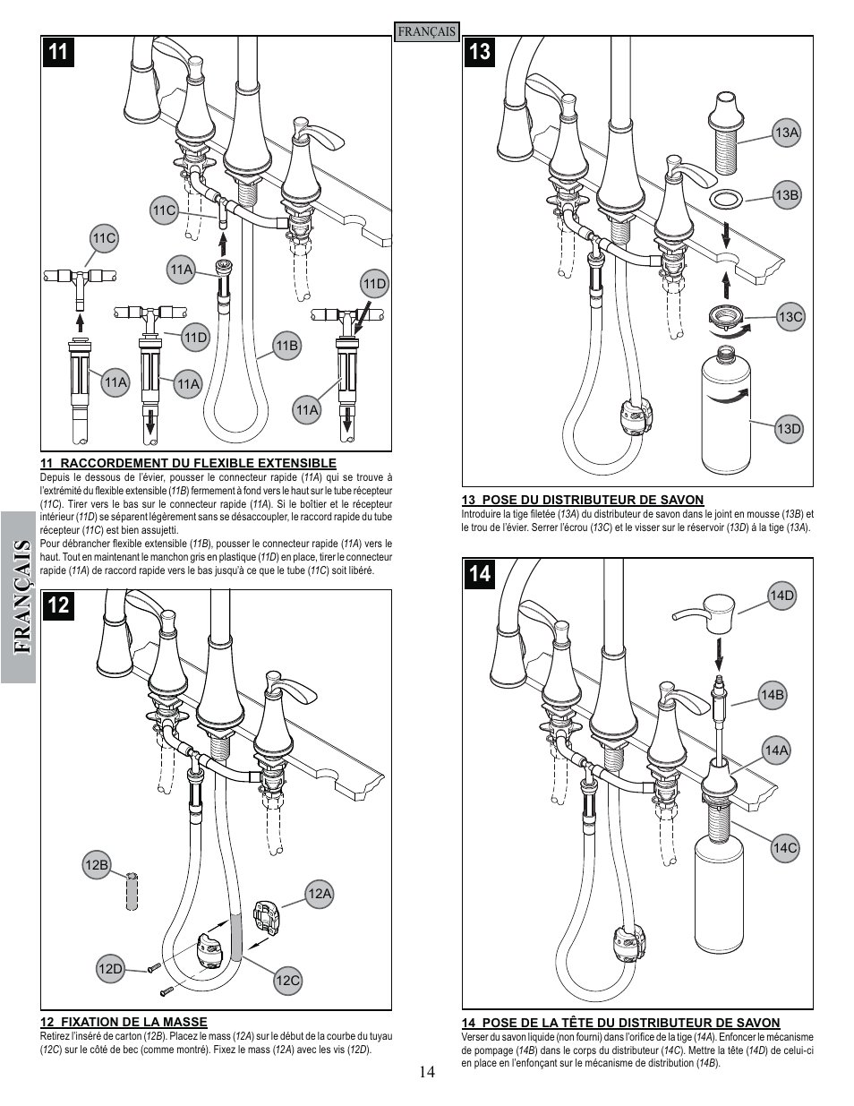 Fran ç ais | Pfister F-531-4PAS User Manual | Page 14 / 18