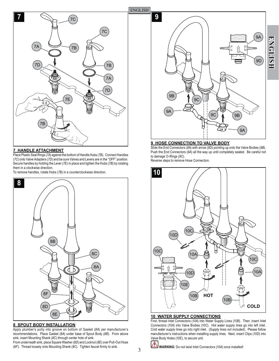 English | Pfister F-531-4PAS User Manual | Page 3 / 18