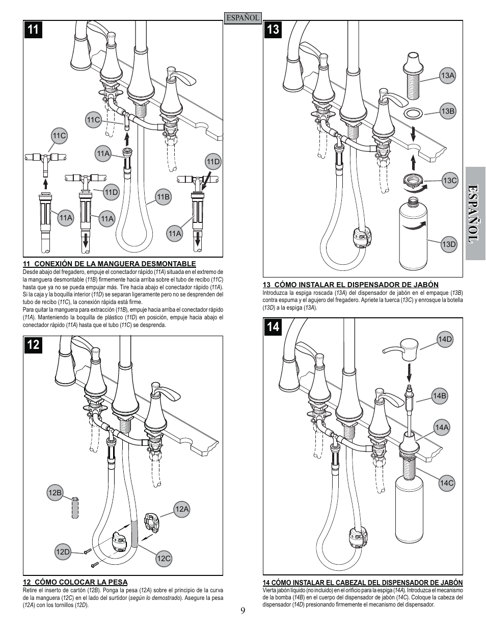 Esp a ñ ol | Pfister F-531-4PAS User Manual | Page 9 / 18