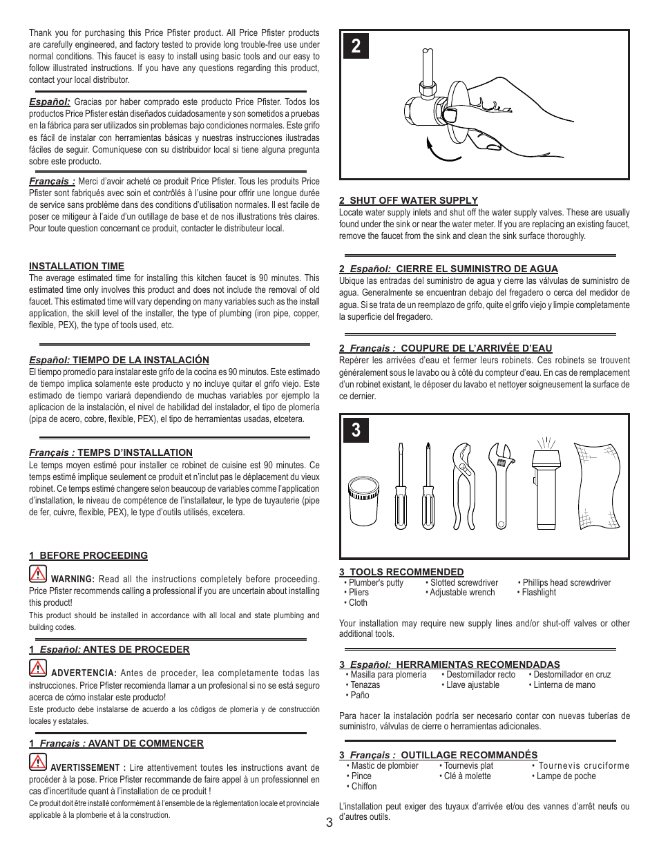 Pfister G133-10SS User Manual | Page 3 / 8