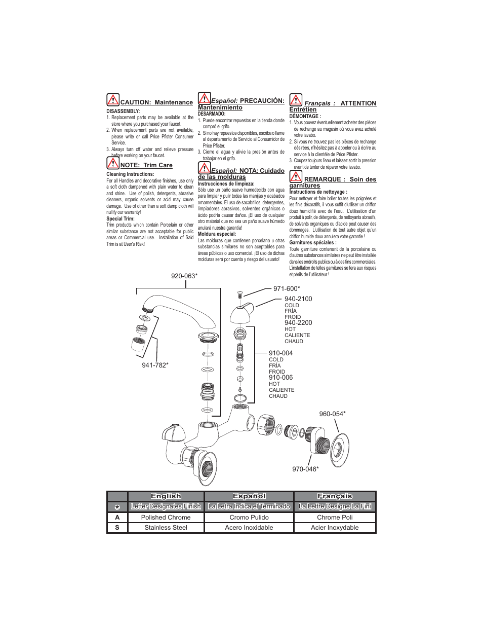Pfister 127-1000 User Manual | Page 6 / 6