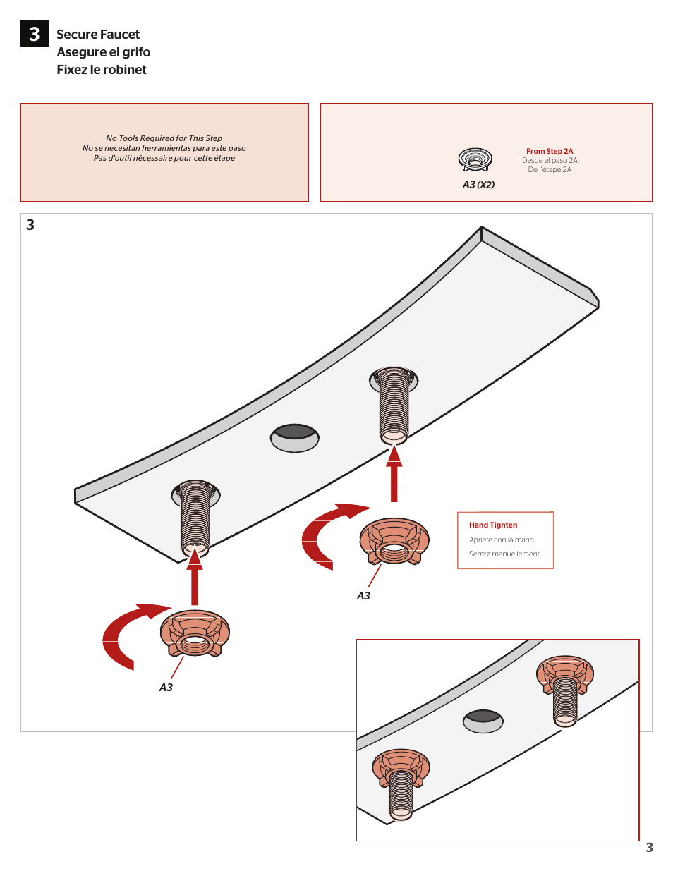 Secure faucet asegure el grifo fixez le robinet | Pfister G135-700S User Manual | Page 3 / 6