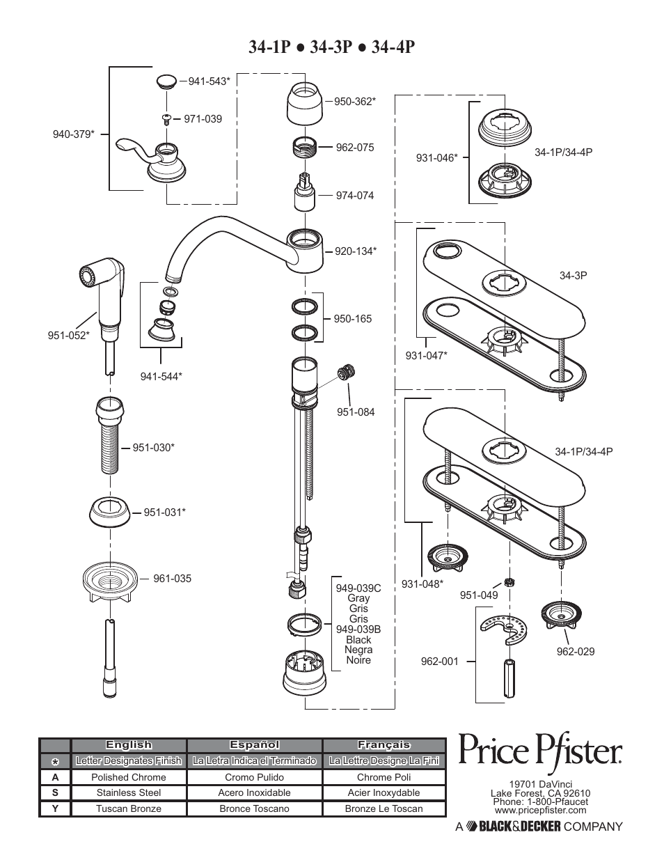 Pfister GT34-4PS0 User Manual | Page 20 / 20