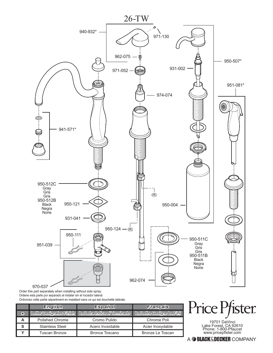 Pfister F-026-4TWS User Manual | Page 18 / 18