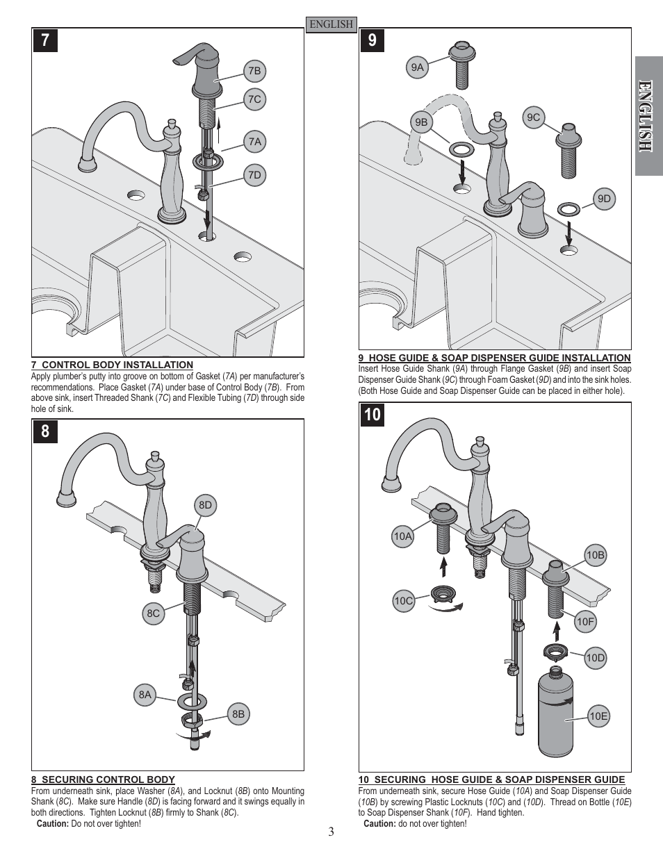 English | Pfister F-026-4TWS User Manual | Page 3 / 18