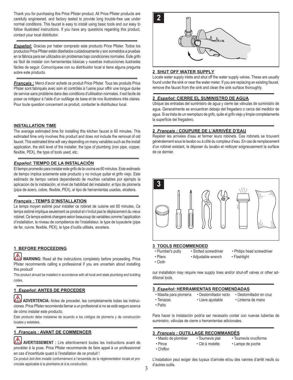 Pfister F-WK1-680S User Manual | Page 3 / 8