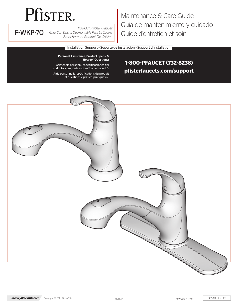 Pfister F-WKP-701B User Manual | 4 pages