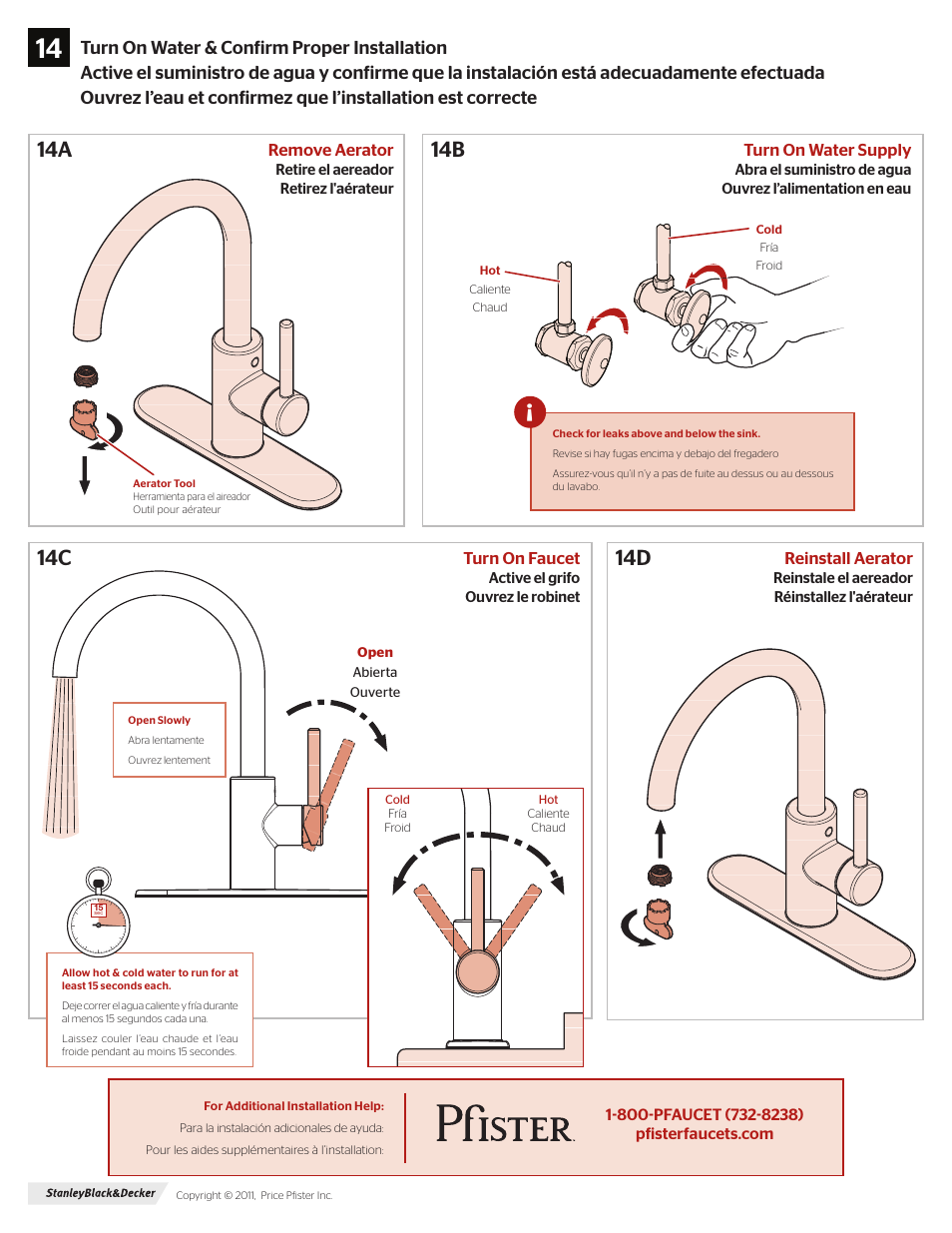 Pfister F-029-4SLS User Manual | Page 14 / 14