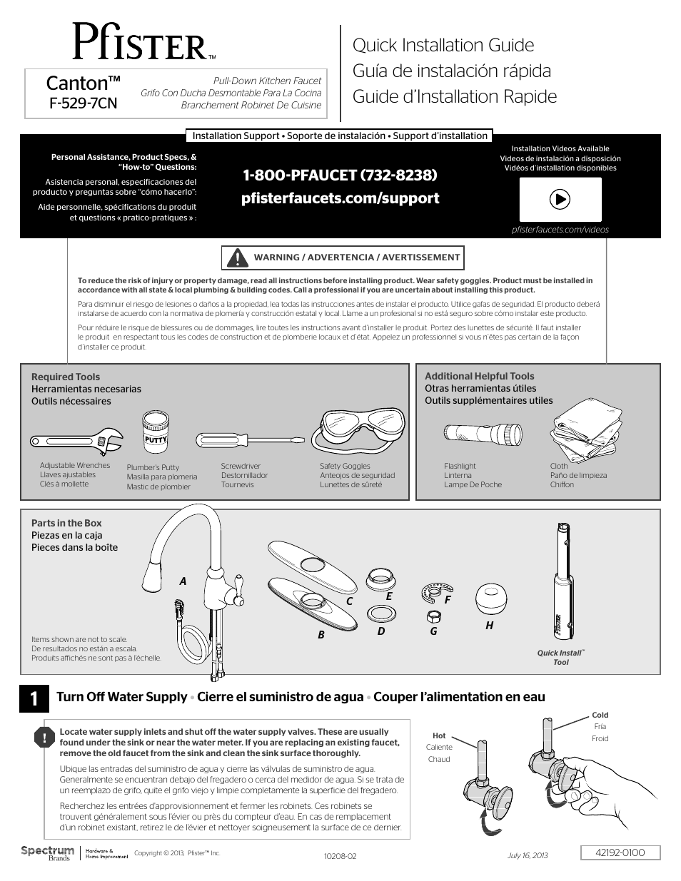 Pfister F-529-7CNY User Manual | 9 pages