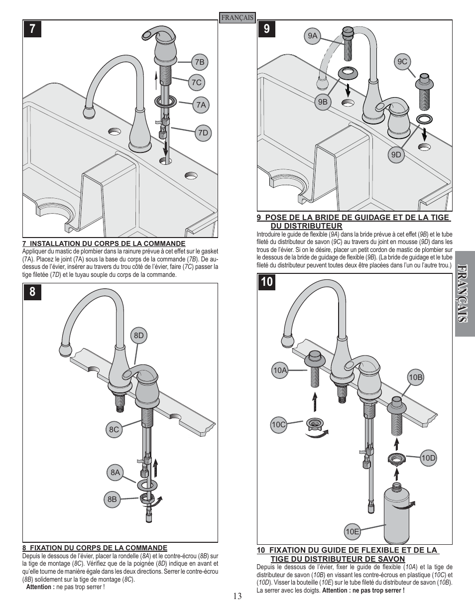 Fran ç ais | Pfister GT26-4DSS User Manual | Page 13 / 18