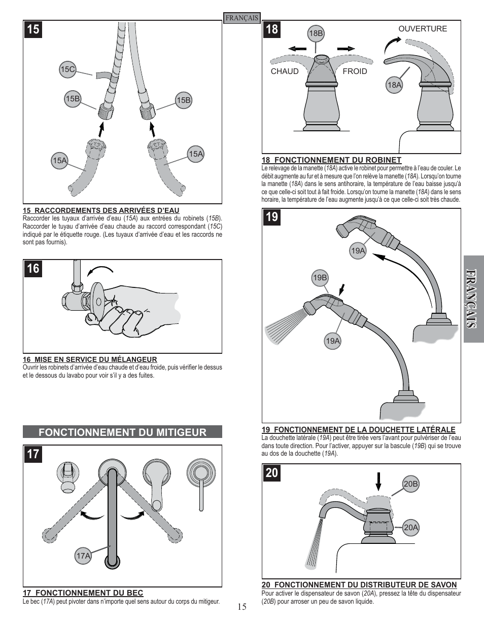 Fran ç ais | Pfister GT26-4DSS User Manual | Page 15 / 18