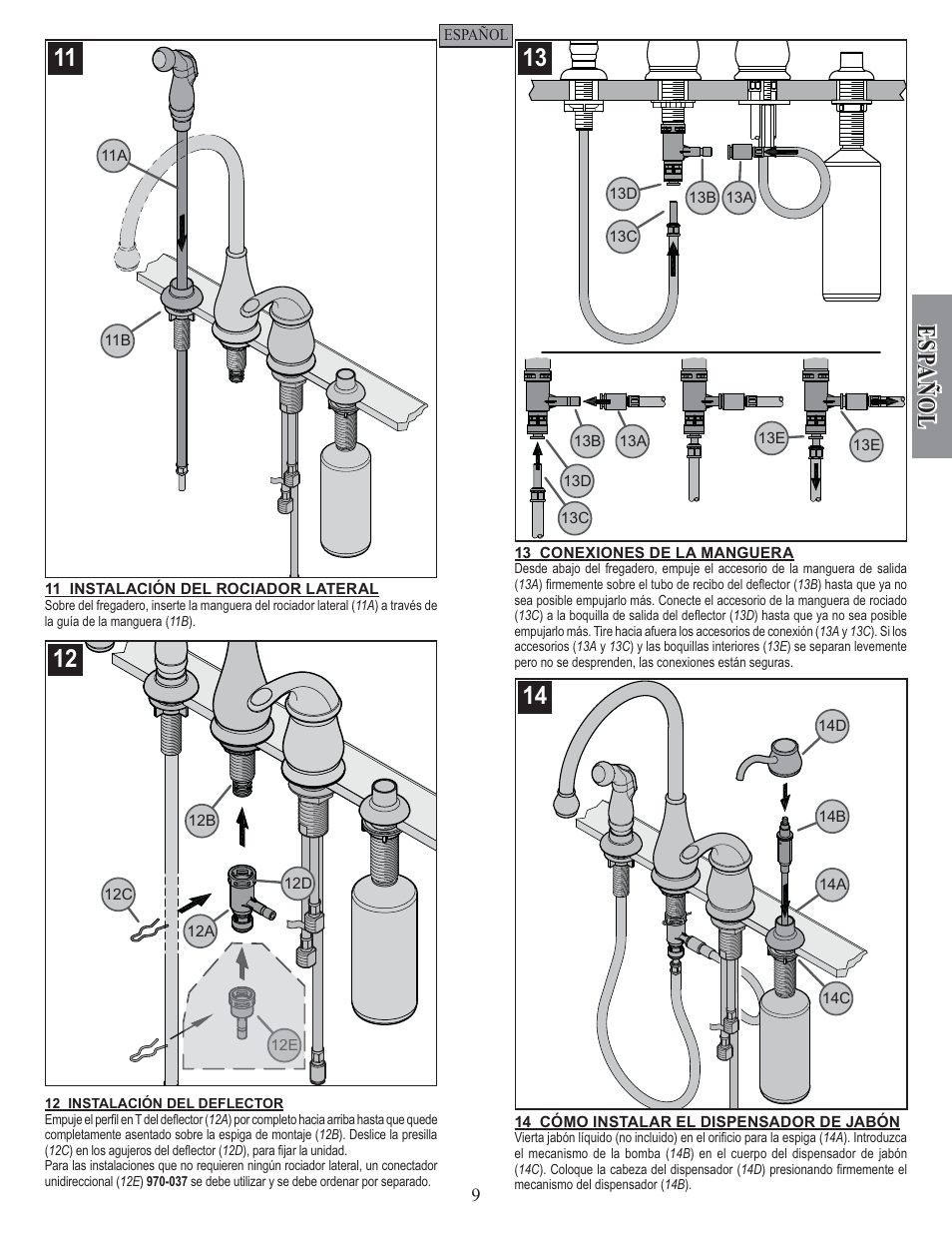 Esp a ñ ol | Pfister GT26-4DSS User Manual | Page 9 / 18